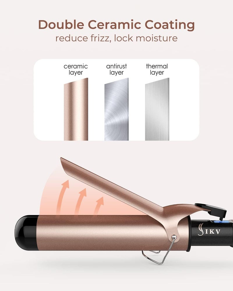 IKV 1 3/4 Inch Extra Long Barrel Curling Iron, 1.75 Large Barrel for Long Hair Ceramic Tourmaline - Image 4